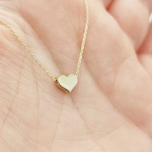 Sárga arany nyaklánc minimalista szívvel