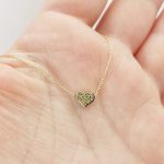 Sárga arany nyaklánc minimalista szívvel