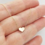 Sárga arany nyaklánc minimalista szívvel