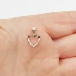 Sárga arany szív medál gyémánttal