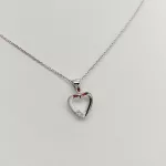 Fehér arany szív medál gyémánttal