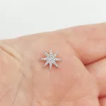 Fehér arany csillag medál gyémánttal