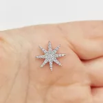 Fehér arany csillag medál gyémánttal