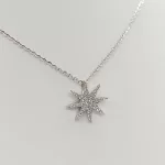 Fehér arany csillag medál gyémánttal