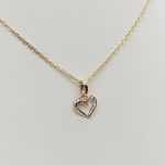 Sárga arany szív medál gyémánttal