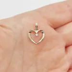 Sárga arany szív medál gyémánttal