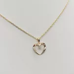 Sárga arany szív medál gyémánttal