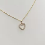 Sárga arany szív medál gyémánttal