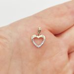 Sárga arany szív medál gyémánttal