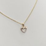 Sárga arany szív medál gyémánttal