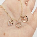 Sárga arany szív medál gyémánttal