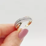 Sárga-fehér arany gyűrű gyémánttal