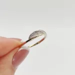 Sárga-fehér arany gyűrű gyémánttal