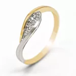 Sárga-fehér arany gyűrű gyémánttal