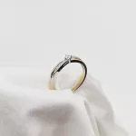 Sárga-fehér arany gyűrű gyémánttal