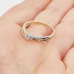 Sárga-fehér arany gyűrű gyémánttal