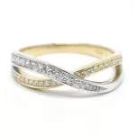 Sárga-fehér arany gyűrű gyémánttal
