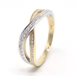 Sárga-fehér arany gyűrű gyémánttal