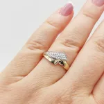 Sárga-fehér arany gyűrű gyémánttal