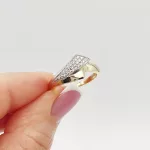 Sárga-fehér arany gyűrű gyémánttal