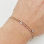 Sárga-fehér arany dupla soros karlánc gyémánttal