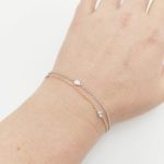 Sárga-fehér arany dupla soros karlánc gyémánttal