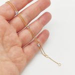 Sárga arany dupla soros karlánc gyémánttal