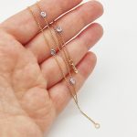 Sárga arany dupla soros karlánc gyémánttal