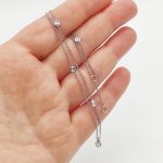 Fehér arany dupla soros karlánc gyémánttal