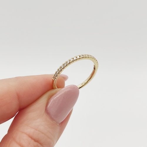 Sárga arany gyűrű gyémánttal