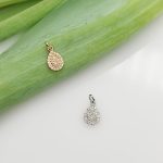 Sárga arany csepp medál gyémánttal