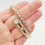 Sárga arany kígyó karperec gyémánttal