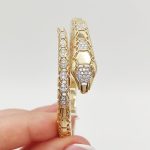 Sárga arany kígyó karperec gyémánttal