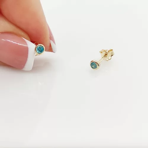 Sárga arany türkiz köves fülbevaló