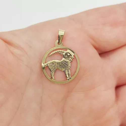 Sárga arany horoszkóp medál - Bak