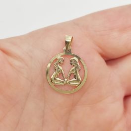 Sárga arany horoszkóp medál - Ikrek