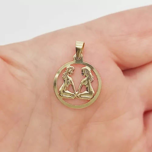 Sárga arany horoszkóp medál - Ikrek