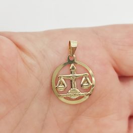 Sárga arany horoszkóp medál - Mérleg