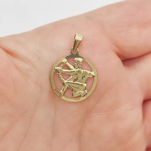 Sárga arany horoszkóp medál - Nyilas