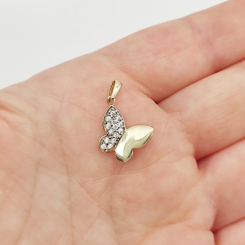 Sárga arany félig köves pillangó medál