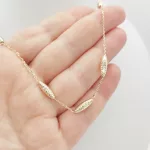 Sárga arany orsó mintás nyaklánc