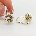 Sárga-fehér csomó fülbevaló