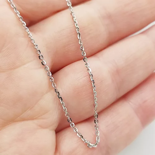 Ezüst medálozható anker nyaklánc - 42 cm