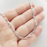 Ezüst tömör hamis walles nyaklánc