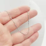 Ezüst medálozható velencei kocka nyaklánc - 42 cm