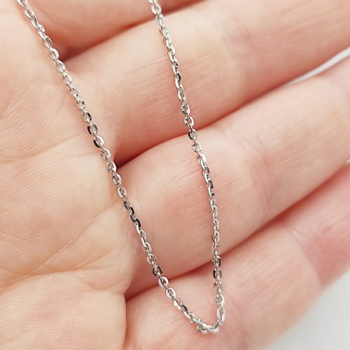 Ezüst medálozható anker nyaklánc - 45 cm