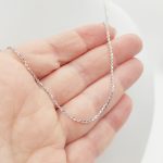 Ezüst medálozható anker nyaklánc - 45 cm