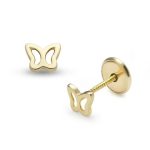 Lisa sárga arany kis pillangó fülbevaló