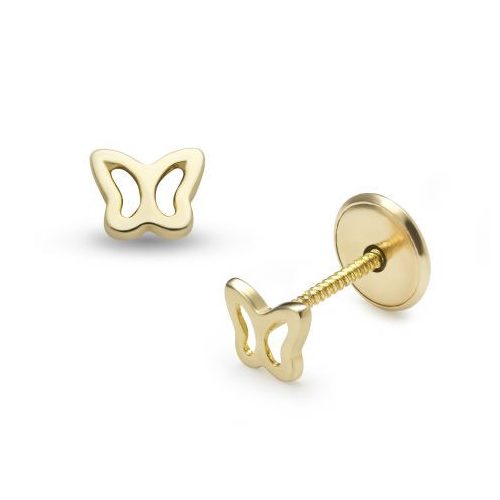 Lisa sárga arany kis pillangó fülbevaló