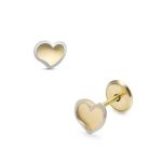 Lisa sárga-fehér arany szív fülbevaló